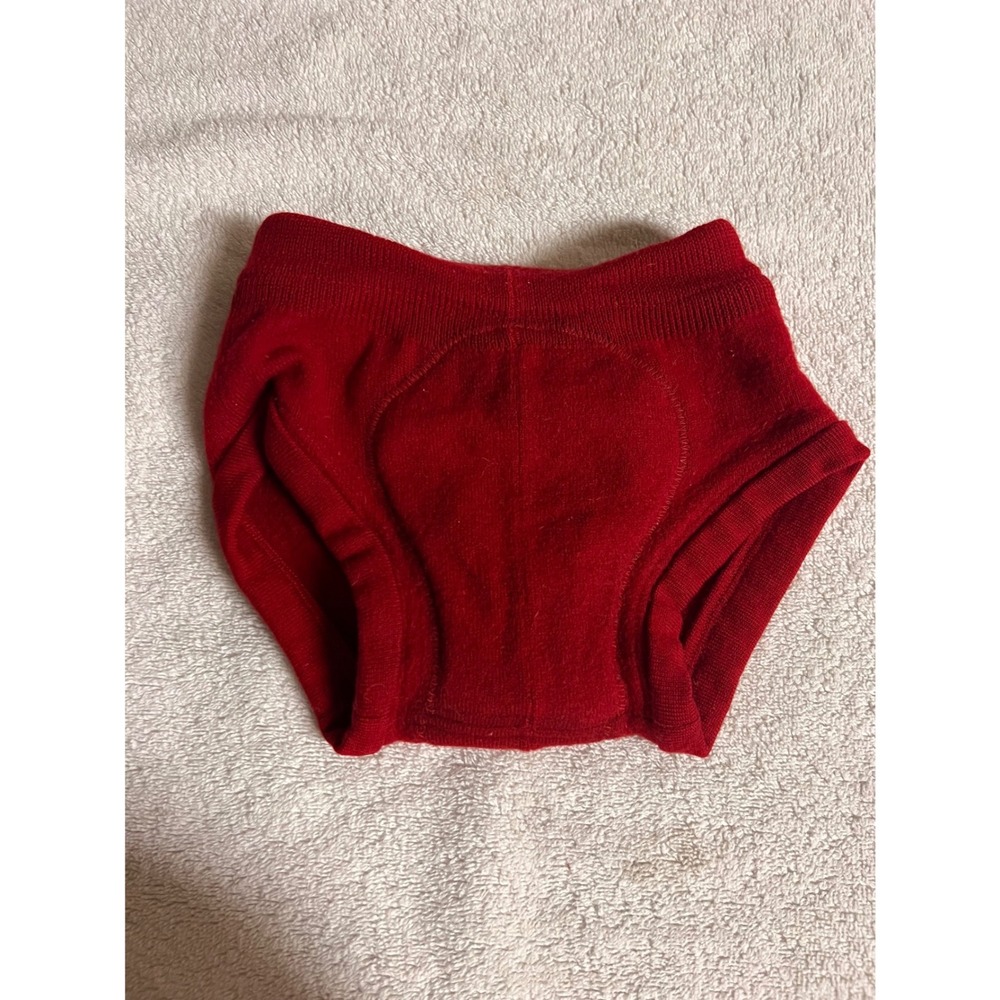Paper Bag Owl Company Red Merino Wool Diaper Cover Soaker Heavy Wetter
